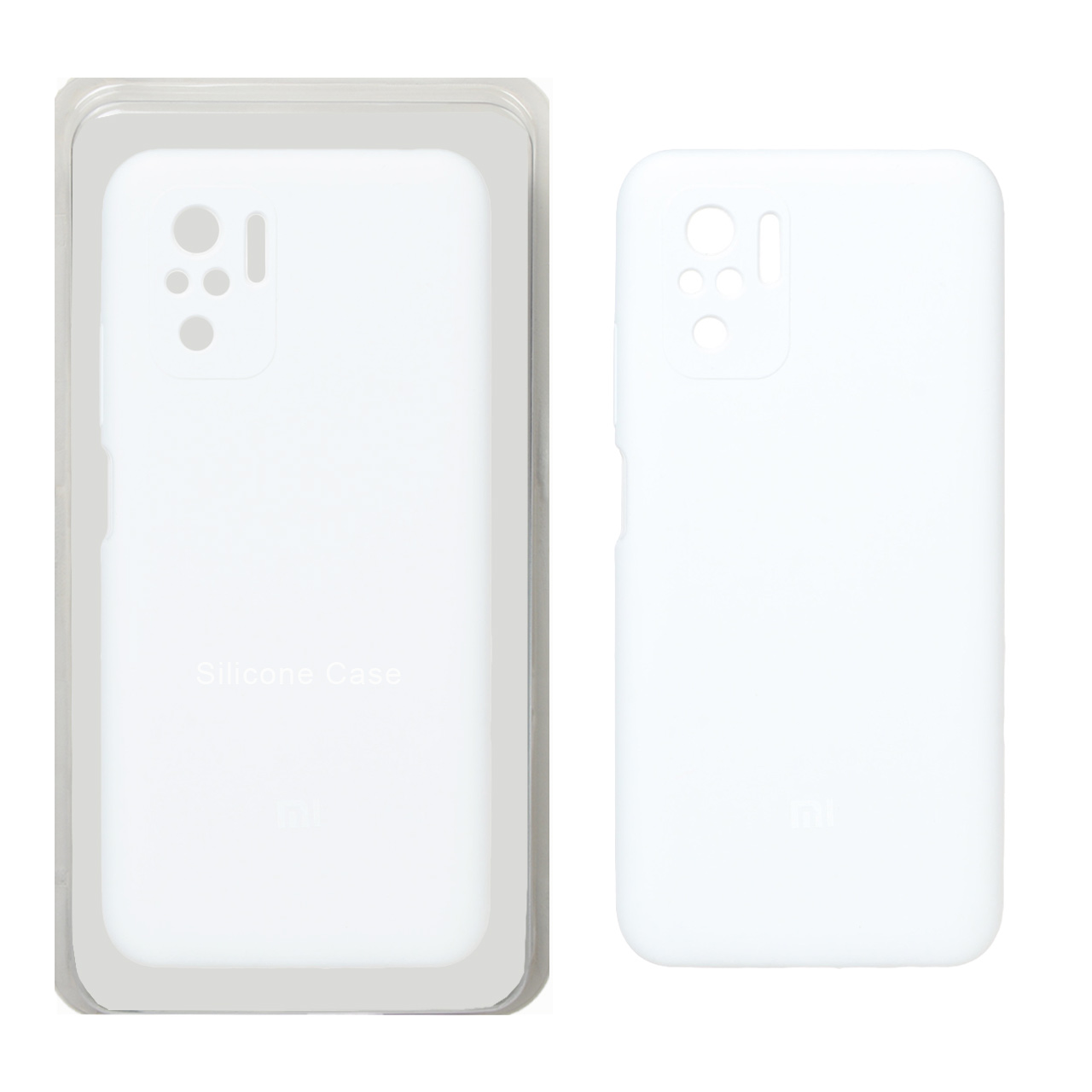 قاب سیلیکونی پاک کنی محافظ لنزدار اورجینال Xiaomi Redmi Note 10 4G / Redmi Note 10S / Poco M5S - سفید (پک اصلی)